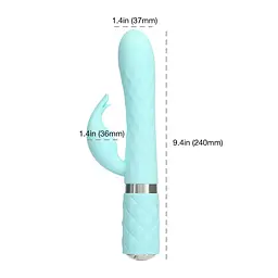 Розкішний кролик з ротацією та вібрацією Pillow Talk Lively Teal, кристал Сваровскі - мініатюра 4