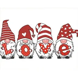 Набір для творчості Strateg Алмазна картина Gnomes with love lettering SK86016