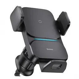Автомобільний тримач холдер із БЗУ Baseus Wisdom Auto Alignment Car Mount Wireless QI 15W Air Outlet CGZX000001 Black