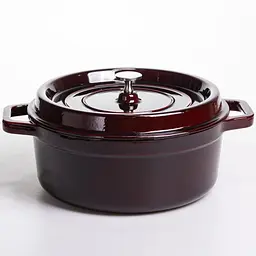 Кокотниця чавунна емальована 6,5 л, бургунді Yongkang HP-FLG-12 burgundy
