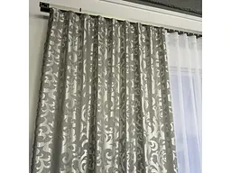 Штори жаккард "Вензель" сірий 150х270 см, 2шт, тасьма ALBO pbe0052939 - мініатюра 8