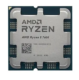 AMD Центральний процесор Ryzen 5 7600 6C/12T 3.8/5.1GHz Boost 32Mb Radeon Graphics AM5 65W w/o cooler TRAY