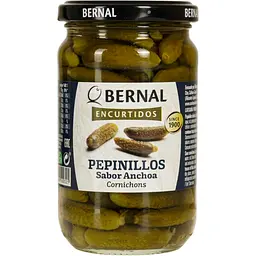 Корнішони Bernal Encurtidos Pepinillos Sabor Anchoa зі смаком анчоуса 300 г