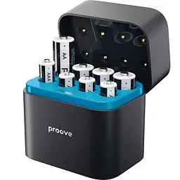 Зарядний Пристрій з Акумуляторними Батарейками Proove Compact Station 8pcs (4xAAA + 4xAA) black
