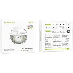 Бездротові навушники Borofone BW15 Bluetooth V5.3 30/250mAh RGB підсвічування 4h Type C White - мініатюра 2