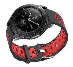 Спортивний ремінець Primo Perfor Classic для годинника Samsung Galaxy Watch 42 мм (SM-R810) Black Red - мініатюра 2