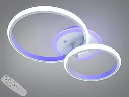 Люстра стельова Diasha 2526/2WH LED 3color біла 2 кільця пульт
