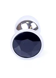 Металева анальна пробка з кристалом Boss Jewellery 7 см (чорний) - мініатюра 2