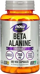Бета-аланін Now Foods Beta-Alanine 750 мг 120 капс