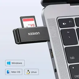 Card Reader USB 3.0 --> 2-слота SD/TF CM104 Ugreen (40752) - мініатюра 5