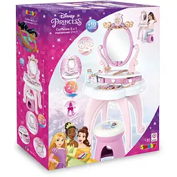 Столик з дзеркалом Smoby Toys Дісней. Принцеси Перукарня 2 в 1 зі стільчиком, з аксесуарами 49х36х94 см (320250) - мініатюра 2