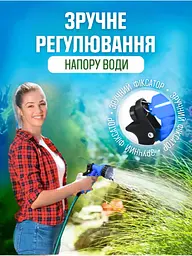Пістолет розпилювач для поливу, зрошувач для поливального шланга 7-ми режимний Синій (5031601061) - мініатюра 5