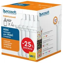 Картридж для фільтра глечика Ecosoft К-т Картриджів для глечиків універсальний (3+1 ш (CRVKAB4ECO)