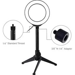 Кільцева USB LED лампа Puluz PKT3084B 4.7" + настільний штатив - мініатюра 2