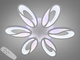 Стельова LED люстра з пультом, диммером та підсвічуванням, 80W