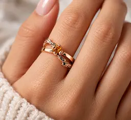 Золота каблучка Jewellery Continent з цитрином 18.5 (К-0855) - мініатюра 6
