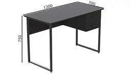 Комп'ютерний стіл Таккота 75x120x70 чорний ДСП Сосна Кембра 16мм FRD-101948 - мініатюра 2