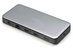 Digitus Док-станція USB-C > 2xHDMI/DP/2xUSB-A/USB-C/SD/MicroSD/RJ54/DC/Audio - мініатюра 2