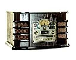 Ретро програвач вінілу Daklin Даллас (AM/FM-стерео, USB/CD MP3, AUX, BT) дерево Шоколадний горіх (RP-131) - мініатюра 4