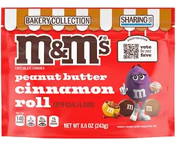 Драже M&M's Peanut Butter Cinnamon Roll Chocolate Candy 243г