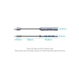 Концентратор Vention USB 3.0 to 1xUSB 3.0 + 3xUSB 2.0 0.15m gray (CKOHB) - мініатюра 4