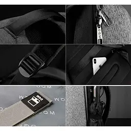 Рюкзак Tigernu D-83351 15.6" Black Grey (D-83351BlGr) - мініатюра 10