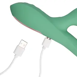 Вібратор Loveline Pulse Wave and Tongue Flickering 23 см зелений - мініатюра 7