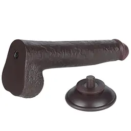 Фалоімітатор Sliding-Skin Dual Layer Dong 9 23 см (коричневий) - мініатюра 11