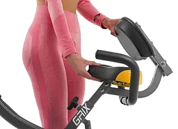 Велотренажер магнітний Hop-Sport HS-3010X Grix X-Bike з еспандерами сіро-жовтий - мініатюра 8