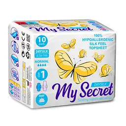 Гігієнічні прокладки з крильцями Ziaja My Secret Drysilk Normal Ultra Thin 10 шт.