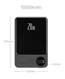 УМБ магнітна Mag Save з бездротовою зарядкою 10000 mAh 20 Вт для iPhone Сірий (Q920WPlus) Power - мініатюра 6