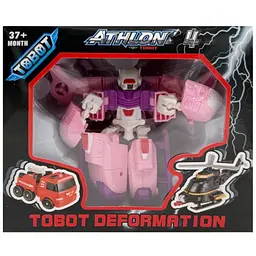 Машинка-трансформер "Tobot 2 в 1" Bambi 525-1(Pink) пластик