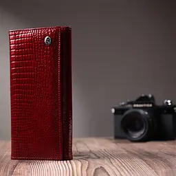 Гаманець для жінок із натуральної лакованої шкіри ST Leather 22680 червоний - мініатюра 10