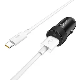 Автомобільний зарядний пристрій 1 USB Hoco Z32A QC3.0 Black + USB Cable Type-C - мініатюра 2