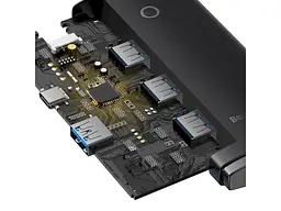 Мультипортовий адаптер BASEUS Lite Series 4-Port Type-C HUB 1m Black (WKQX030401) - мініатюра 5