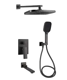 Душова система універсальна Qtap Gemini Gunmetal Black PVD прихованого монтажу QTGEM114GMB45704