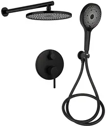 Душова система універсальна Qtap Scorpio Black Matt прихованого монтажу QTSCO113BLM45897
