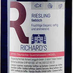 Вино Richard's Riesling Lieblich, біле, солодке, 9,5%, 0,75 л - мініатюра 3