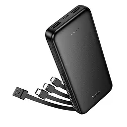 Зовнішній акумулятор HOCO J163 Wonderful power bank with 4 cables(10000mAh) Чорний