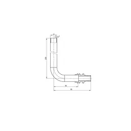 Трубка Г-подібна для приєднання радіатора Koer Ka.D16-250 - 16(2.2mm) x 15-250mm KR4902 - мініатюра 2