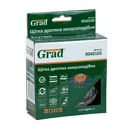 Щітка дротяна конусоподібна Ø100мм М14×2 мм (сталева кручена) GRAD (9040105) - мініатюра 2