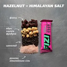 Батончик Fizi Guilty Pleasure Hazelnut + himalayan salt у шоколадній глазурі 45 г - мініатюра 6