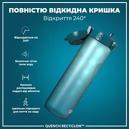 Пляшка для води ION8 1000 мл BPA Free Times To Drink (ЕКО пляшка) Teal &amp; Blue (I8RF1000PTBMOT) - мініатюра 4