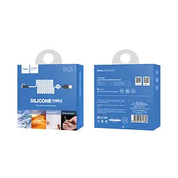 Дата кабель Hoco X21 Silicone MicroUSB Cable 1 м Чорний / Білий - мініатюра 5