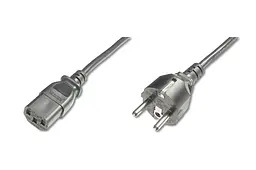 Кабель живлення CEE 7/7 (Typ-F) - C13 M/F, 1,8 м, чорний AK-440101-018-S DIGITUS by ASSMANN