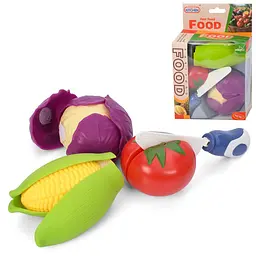 Продукти на липучці: овочі, ніж, в коробці (623-527)