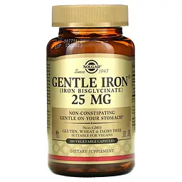 Бісгліцинат Заліза Gentle Iron 25 мг - 180 вег. капсул