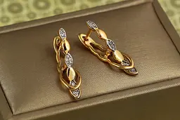 Сережки Xuping Jewelry забавка з родієм 2,7 см золотисті - мініатюра 2