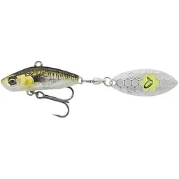 Тейл-спінер Savage Gear 3D Sticklebait Tailspin 80mm 18.0g Жовтий/білий (1013-1854.44.00)