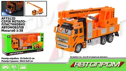 Машина металопластик Кран AP7512D Автопром 1:38 батар. світло звук в коробці (6983020650049) - мініатюра 3